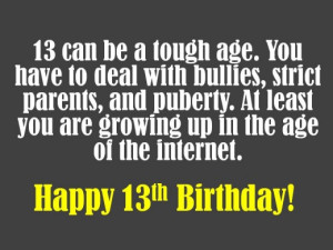 funny 13th birthday quotes