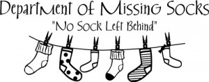 Department Of Missing Socks vinyl lettering home wall decal art quote