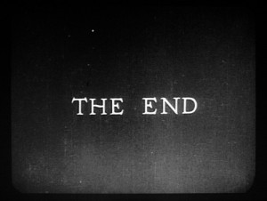 black and white, quote, the end