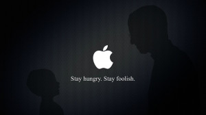 Stay Hungry Stay Footlish Steve Job Silhoutte Apple Logo HD Wallpaper