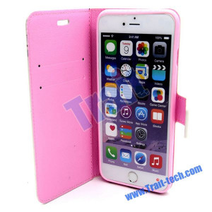 ... Stand TPU+ PU Leather Case for iPhone 6 Plus - Whatever Forever Quote