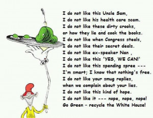 Initial thought : “Oh, a Dr. Seuss political cartoon! This should be ...