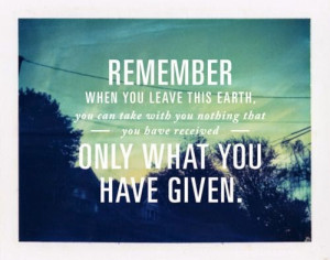 Generosity changes the heart