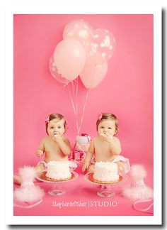 twin girls 1st birthday cake smash | {sneak peek} birmingham alabama ...