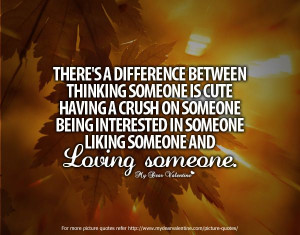 There is a difference between thinking someone is cute, having a crush ...