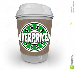 Stock Illustration: Overpriced Coffee Cup Expensive Costly Drink Too ...