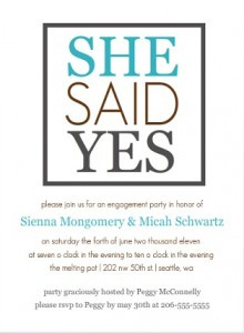 She Said Yes Engagement Party Invitation wording