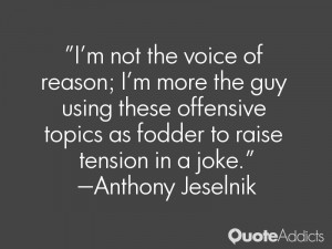 not the voice of reason; I'm more the guy using these offensive ...