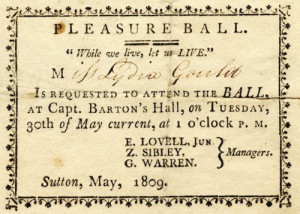 1809 Invitation to a Pleasure Ball