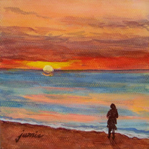 Beach Sunset Paintings Acrylic