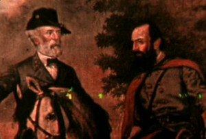 Generals Robert E. Lee (left) and Stonewall Jackson (right)