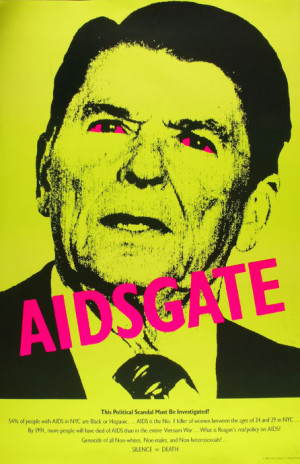 AIDSGATE poster, 1987, designed by Gran Fury as part of the ACT-UP ...