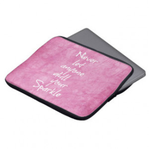 Pink Girly Sparkle Quote Laptop Computer Sleeve