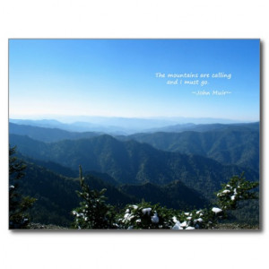 Smoky Mtns w/snow: Mtns are calling...John Muir Post Card