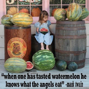... one has tasted watermelon he knows what the angels eat. - Mark Twain