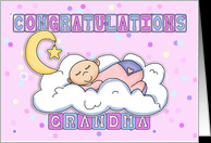 Grandma New Baby Girl Congratulations card - Product #620845