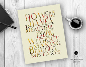 Beautiful Mistakes Quote Quote print art typography by SpoonLily, $5 ...