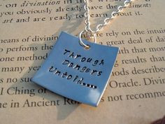 Labyrinth Quote Stamped Pendant Through by TheSpiralGoddess, $18.00