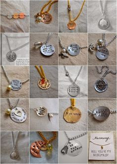 Best hand stamped necklaces with quotes, lyrics, sayings. Great for ...