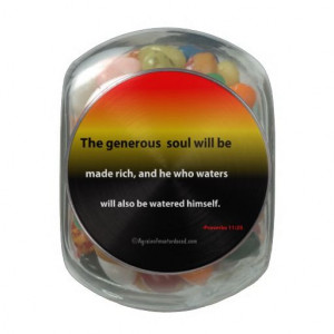 The generous soul Bible Quotes Assorted Jelly Belly Jelly Beans Jar ...