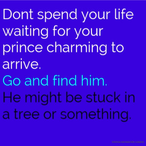your life waiting for your prince charming to arrive. Go and find ...