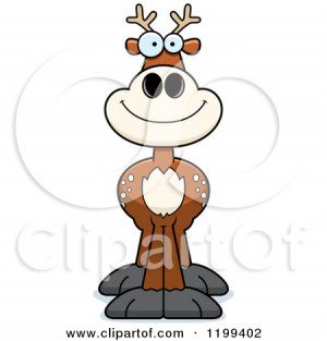 ... Black And White Outline Design Of A Scared Deer by Ron Leishman