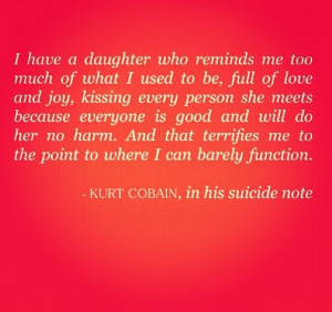 Kurt Cobain quote from suicide note