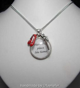 Dorothy-Wizard-of-Oz-inspired-necklace-red-shoes-wand-quote-no-place ...