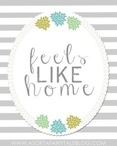 free feels like home quote printable available in gold grey amp teal ...