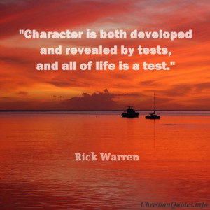 Rick Warren Christian Quote - Character - orange sunset over ocean ...