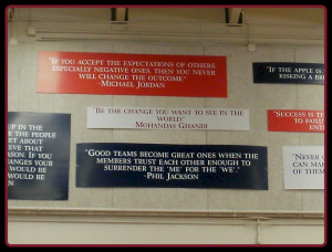 ... Quotes on the wall of a gym at the US Olympic Training Center