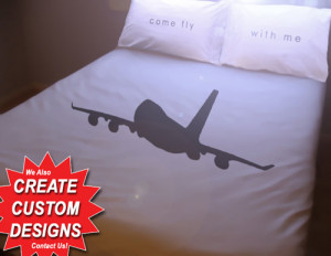 ... Jet Aviation Airliner Aircraft Comforter Come Fly With Me Full Set