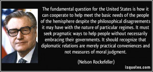 ... diplomatic relations are merely practical conveniences and not