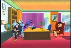 Harvey Birdman and Avenger meet with Fred Flintstone. - Cartoon ...