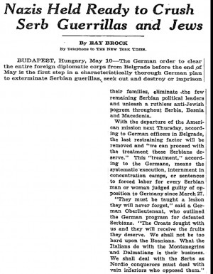 That certainly isn't what the New York Times reported in May 1941 ...