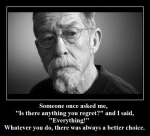 Actor John Hurt's quote about regret