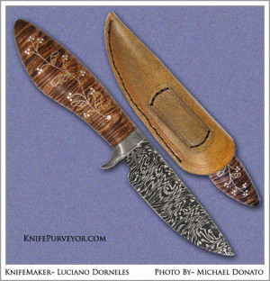 Luciano Dorneles Custom Knife Sole Authorship Damascus Blade with