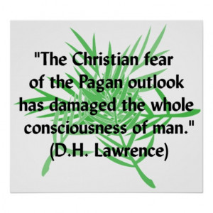 DH Lawrence Pagan Quote Poster