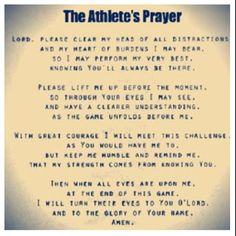 The #Athlete #Prayer . Every athlete should see this! More