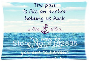 Anchor Quotes background fits Zippered Pillow Cases 20x30 Inch ( Two ...