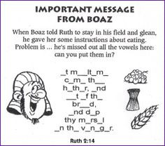 Ruth 2:14 Fill in the blank BibleWise - Kids Korner: Fun and Games ...