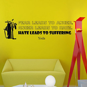 Quote Sticker Home Decor Art Mural Fear leads to anger; anger leads ...