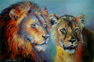 Lion & Lioness » Barbara Philip - African Painting