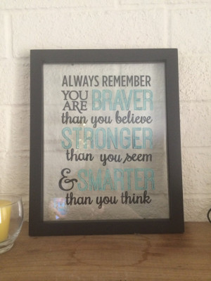 Vinyl quote in 8x10 floating frame