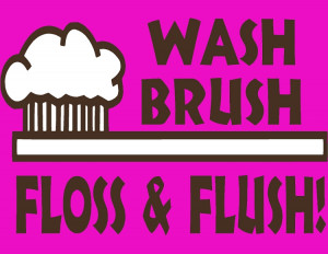 Bathroom Rules Wash Brush Floss Flush Quote Saying Wall Sticker Home