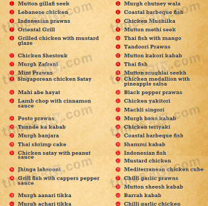 BarbequeNation Menu