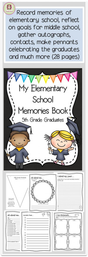 School Memory Book is a wonderful keepsake for graduating 5th Grade ...