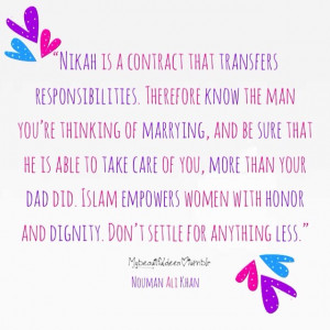 Nouman Ali Khan: Nikah is a contract that transfers …