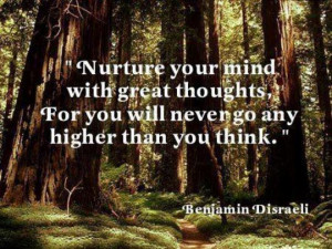 Nurture your minds with great thoughts, for you will never go any ...