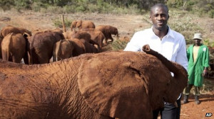 Yaya Toure visits baby elephants at the David Sheldrick Wildlife Trust ...